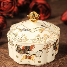 Европейская винтажная керамическая коробка для хранения ювелирных изделий и колец маленькая кольцевая коробка для хранения сережек Дворцовый стиль