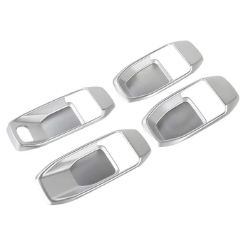 

Car Inner Door Handle Bowl Cover ABS Trim Frame Decor for 2018-2020 Jeep Wrangler JL JLU 4 Door Silver