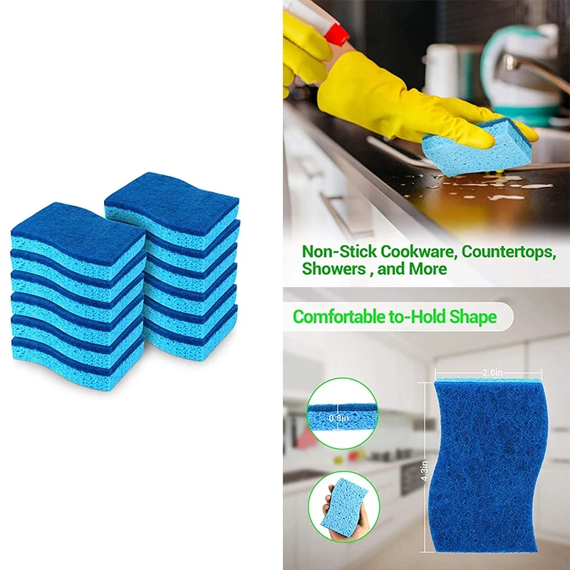Brite Non Scratch Scrub Sponge, Cleans Fast Without Scratching, Stands