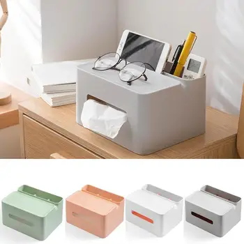 

Desktop Organizer Box Cosmetic Makeup Storage tissue Box phone holder ABS Big Capacity Compartment Tool