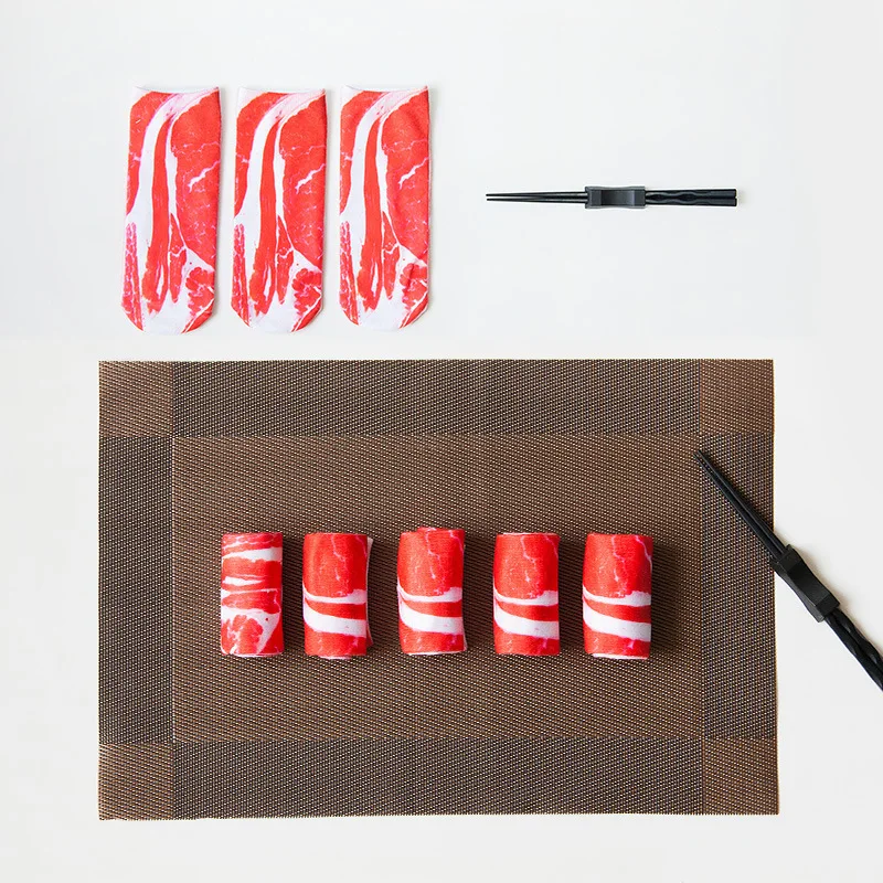 Новые модные креативные носки с принтом свинины, Веселые носки с объемным рисунком Повседневные носки-лодочки для мужчин и женщин