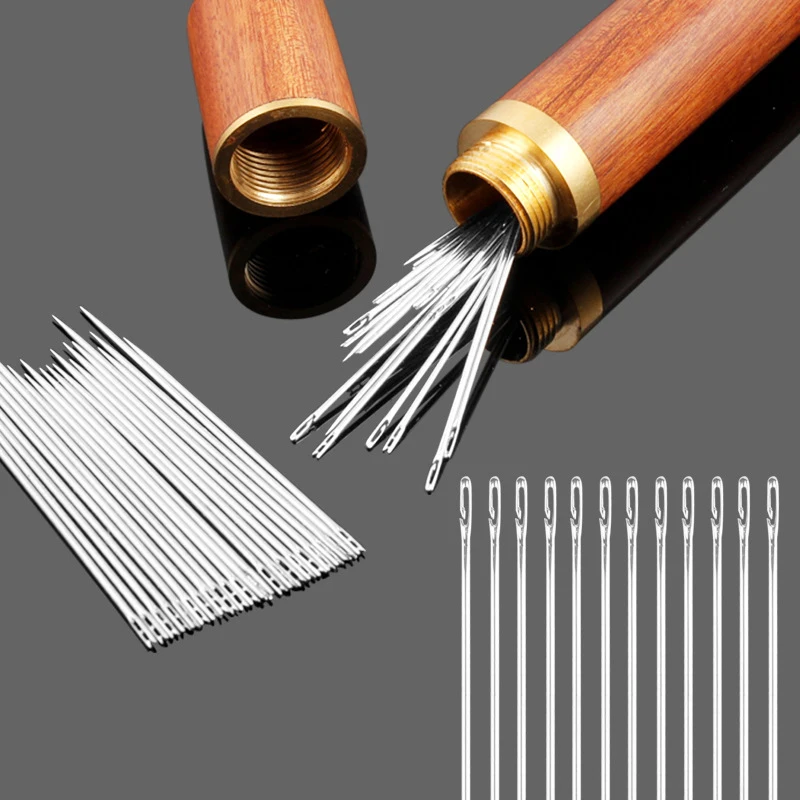 12/24/43Pcs Blind Needle Elderly Needle-side Hole Hand Household Sewing Stainless Steel Sewing Needless Threading Apparel Sewing