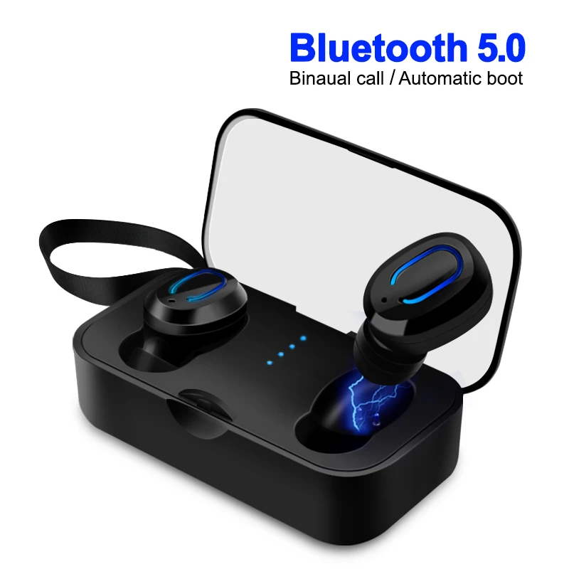 

TWS Bluetooth Wireless Earphones Handsfree Stereo Headset HIFI Deep Bass Earphone Sports Gaming with Charging Box