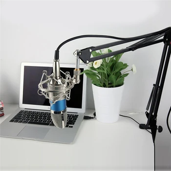

Table Extendable Recording Microphone Holder Suspension Boom Scissor Arm Stand Holder With Microphone Clip Table Mounting Clamp
