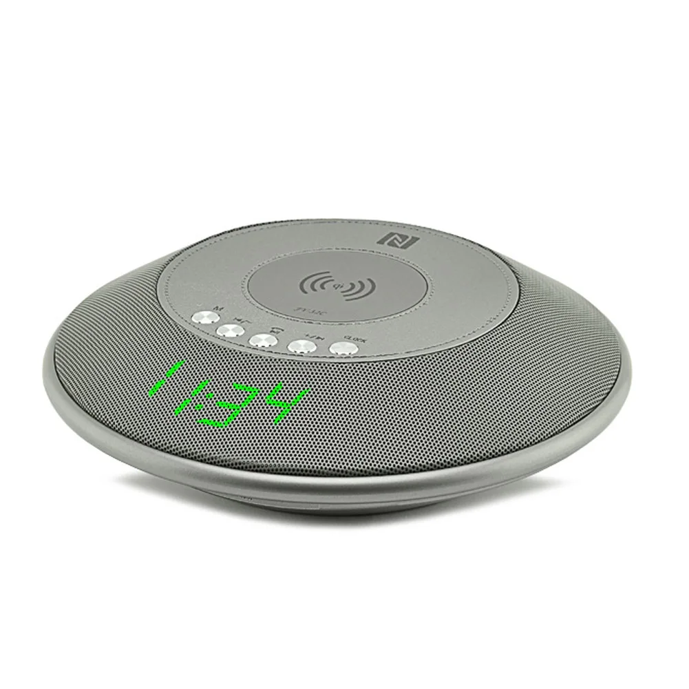 Беспроводной Bluetooth динамик QI Беспроводное зарядное устройство с fm-радио NFC будильник для iPhone samsung@ JH