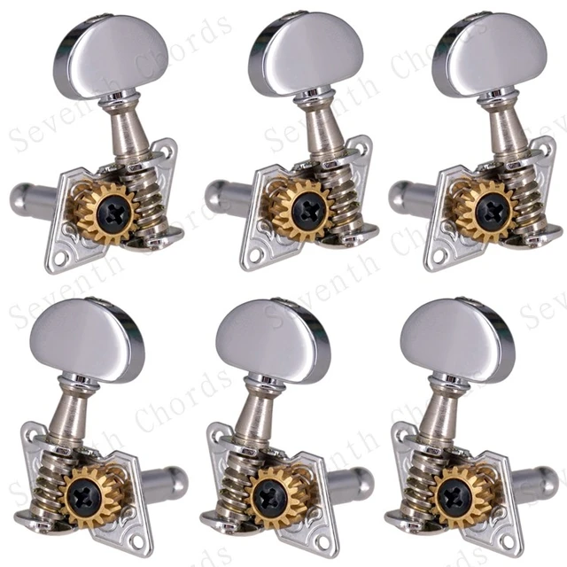 6 pièces Guitare Cordes d'accord Pegs Semi-fermé Machine d'accordAge  Machine Têtes De Machine Accordeurs Pour Guitare Électrique Guitare  Acoustique (6 Droite, Argent)