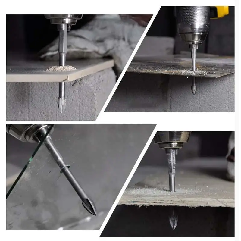 5/10Pcs Efficient Universal Drilling Tool High-Performance Utility Tools Multifunctional Cross Alloy Drill Bit Tip For Woodwork