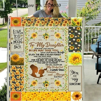 

Throw Blanket TO My Daughter Letter Blanket 3D Print Sherpa Blanket on Bed Home Textiles Blanket HBTY XMAS Gift 60