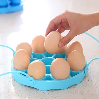 

Silicone Steamed Eggs Molds with Handles Detachable Insulation Pads for Instant Pot DC112