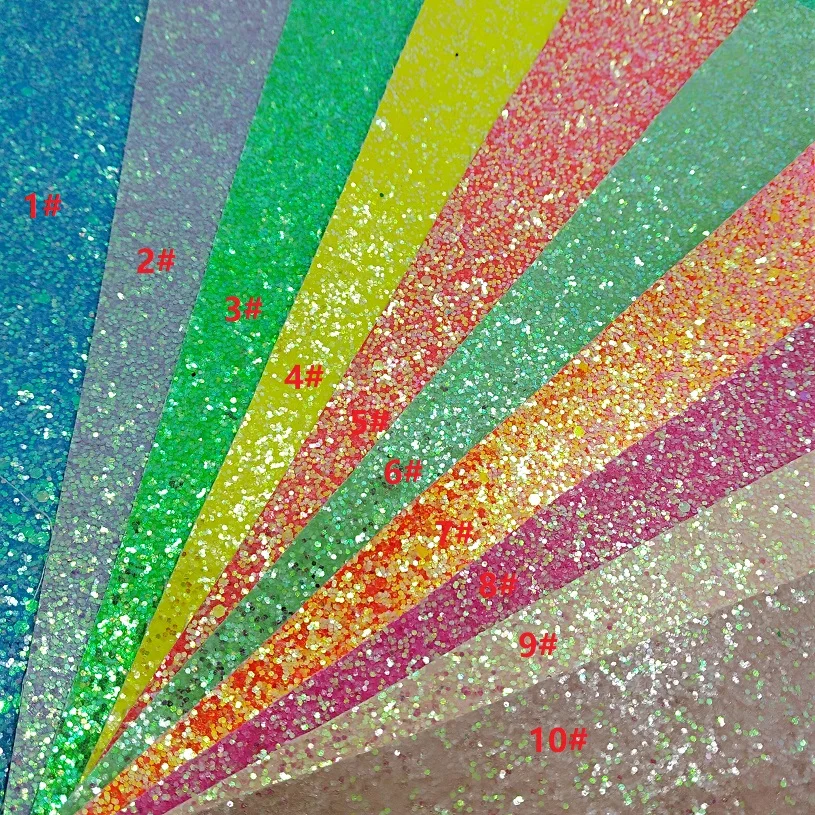 1PCS A4 SIZE 21X29cm FLUO FLAT Glitter Synthetic Leather Fabric Pu leather For Bow DIY handbags shoes B29 | Дом и сад