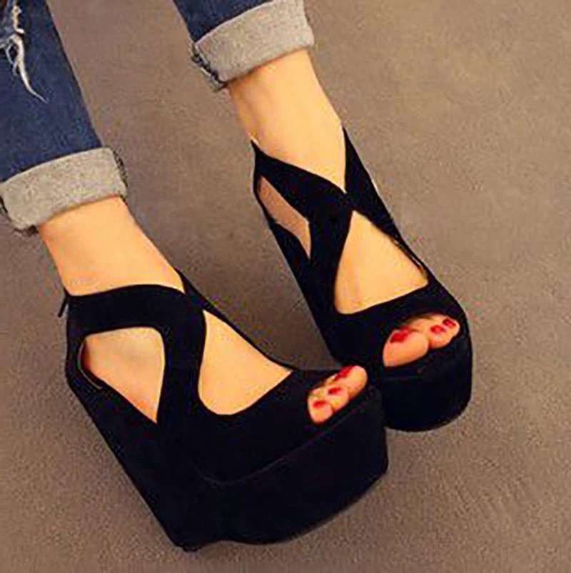 

Handmade Women's Wadge Heel Sandals X-straps Peep-toe Summer Sandals Party Prom Fashion BFCM Court Shoes 256D