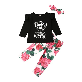 

Newborn Kids Baby Girl Clothes Tops T-Shirt Long Pants Outfits Clothes Winter