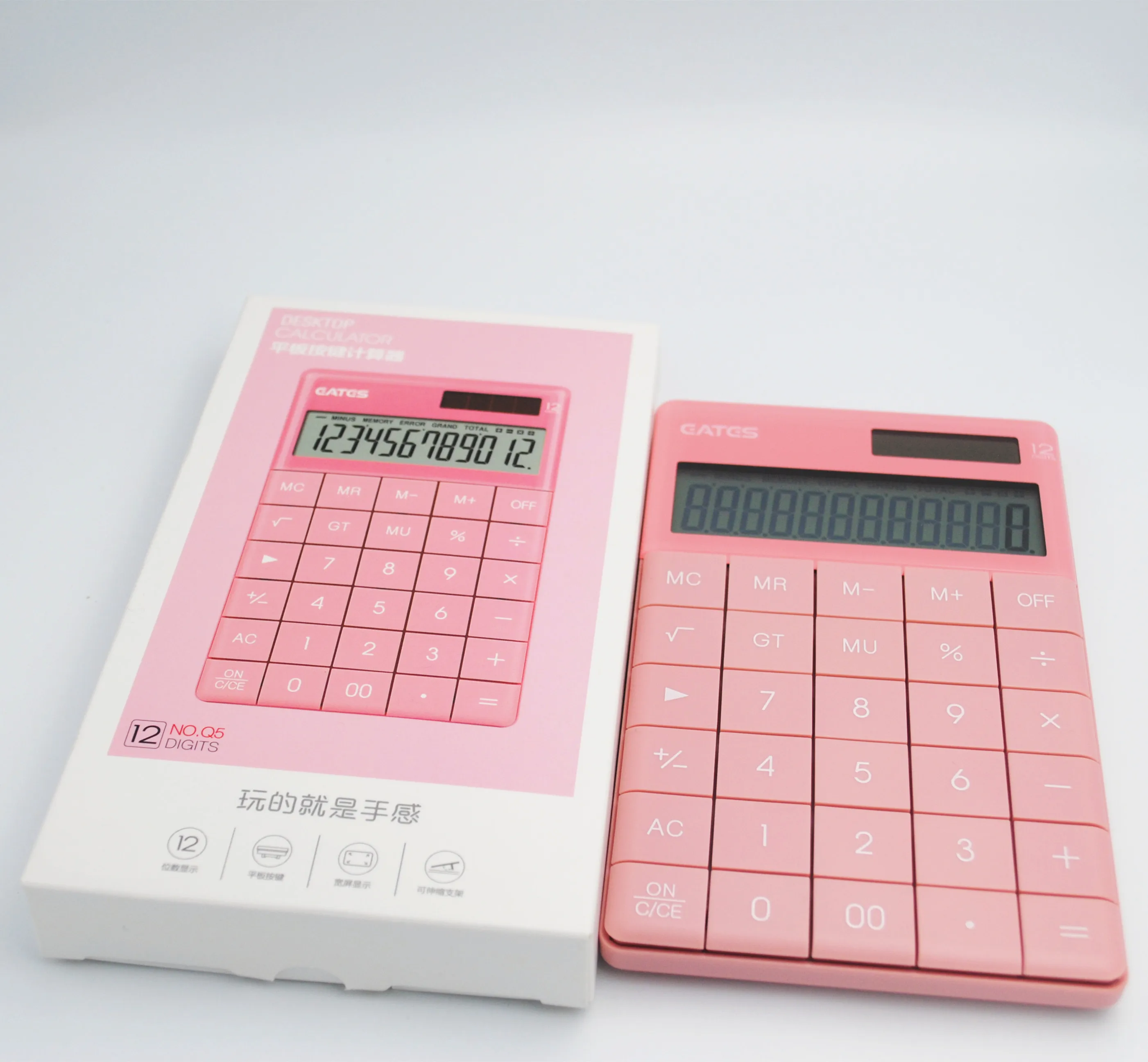 Ferramenta de Contabilidade de Negócios Bateria e Energia Dígitos Desktop Calculadora Grandes Botões Financeiros Branco Azul Laranja Rosa Solar 12 - Imagem 6