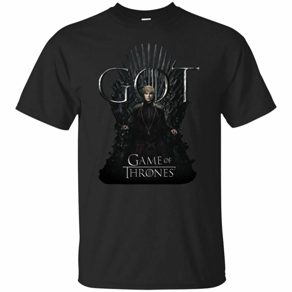 Черная футболка Cersei Lannister Game Of Thrones 8 размеров S-3Xl | Мужская одежда