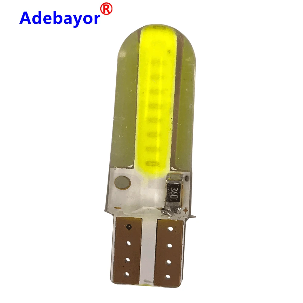 100 шт силикагелевый светодиодный COB W5W T10 194 8SMD клинообразный клиренсный светильник для авто для Чтения номерного знака автомобиля двери багажника автомобиля лампа