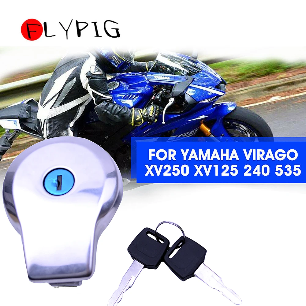 FLYPIG Fuel Gas Tank Cap Cover with Keys for Yamaha Maxim XJ XS 400 550 650 700 750 1100 Route 66 