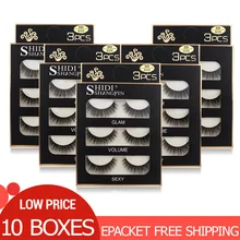 Накладные ресницы 10 коробок норковые ресницы натуральные длинные накладные ресницы 3d норковые ресницы наращивание ресниц макияж