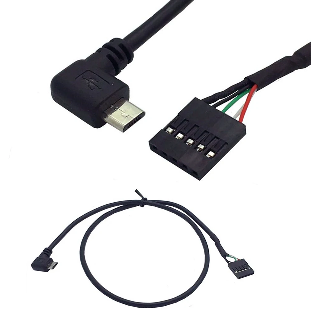 Micro USB штекер 90 прямоугольный разъем адаптер кабель PCB Материнская плата ПК 50 см до
