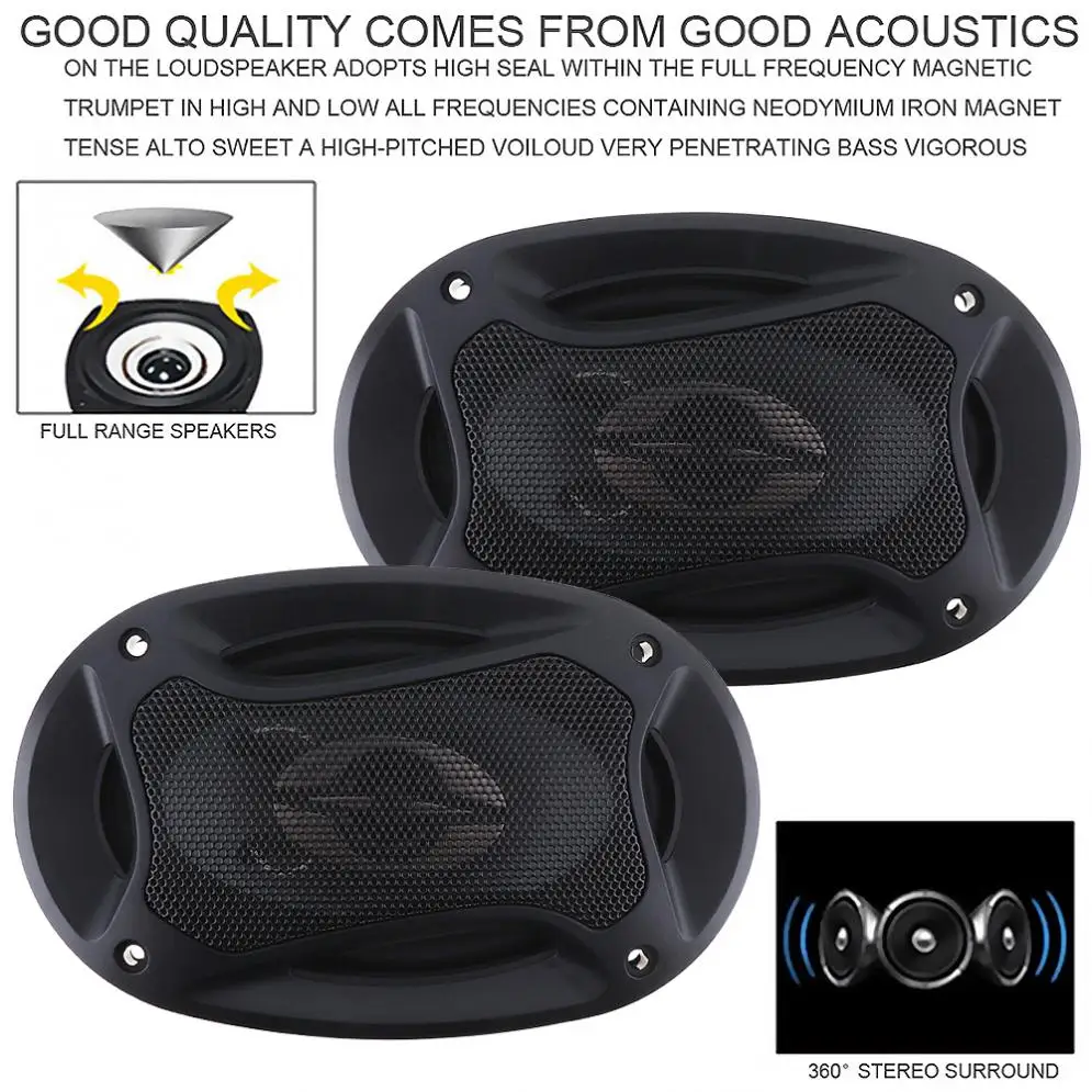 TS-A4673R 2pcs 4*6 Inch Car HiFi Coaxial Speaker Vehicle Door Auto Audio Music Stereo Full Range Frequency Speakers for Cars