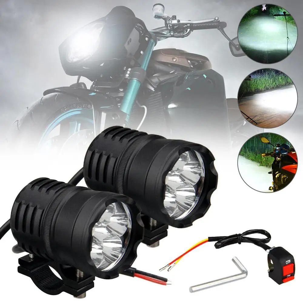 2/1pcs Led 60w 6000lm 6500k 12v80v Motorcycle Waterproof Headlight Fog