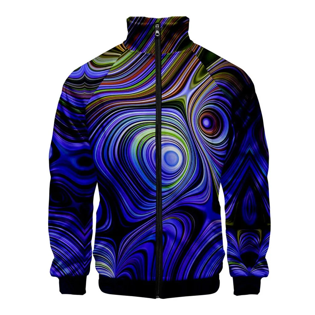 

Men's Winter Casual 3D Print Zipper Sportswear Long Sleeve Coat Jacket Outwear