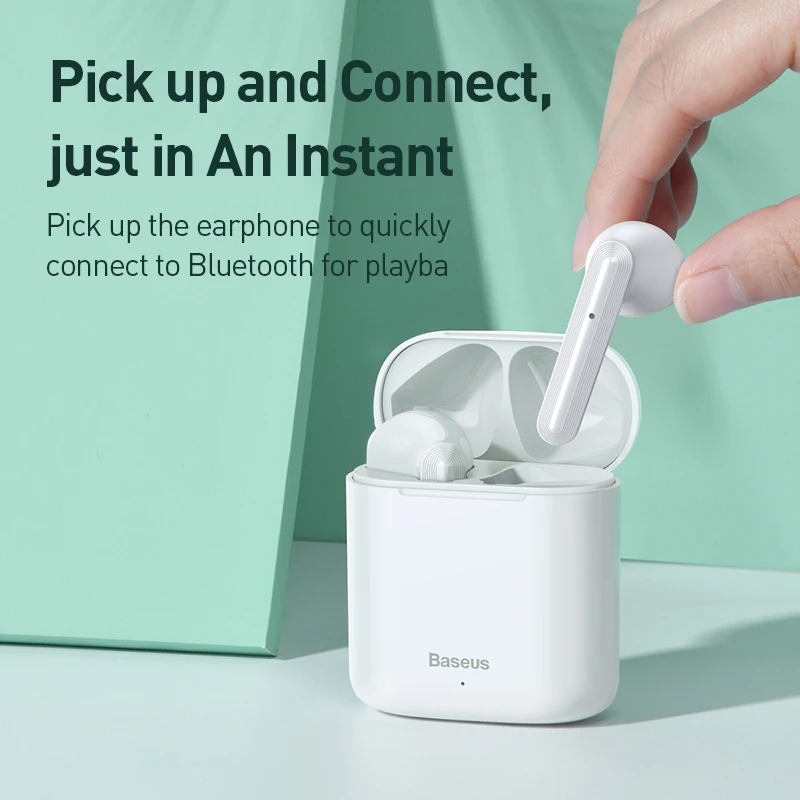 Ceny Baseus W09 TWS bezprzewodowe słuchawki Bluetooth inteligentne sterowanie dotykowe bezprzewodowy TWS słuchawki z bas radiowy dźwięku Smart Connect
