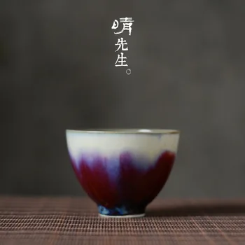 

Jindezhen Pure Manual Lang Red Open Piece Ceramics Sip Tea Cup Fambe Small Teacup Kung Fu Tea Light Master Cup Pu'er Tea Cup