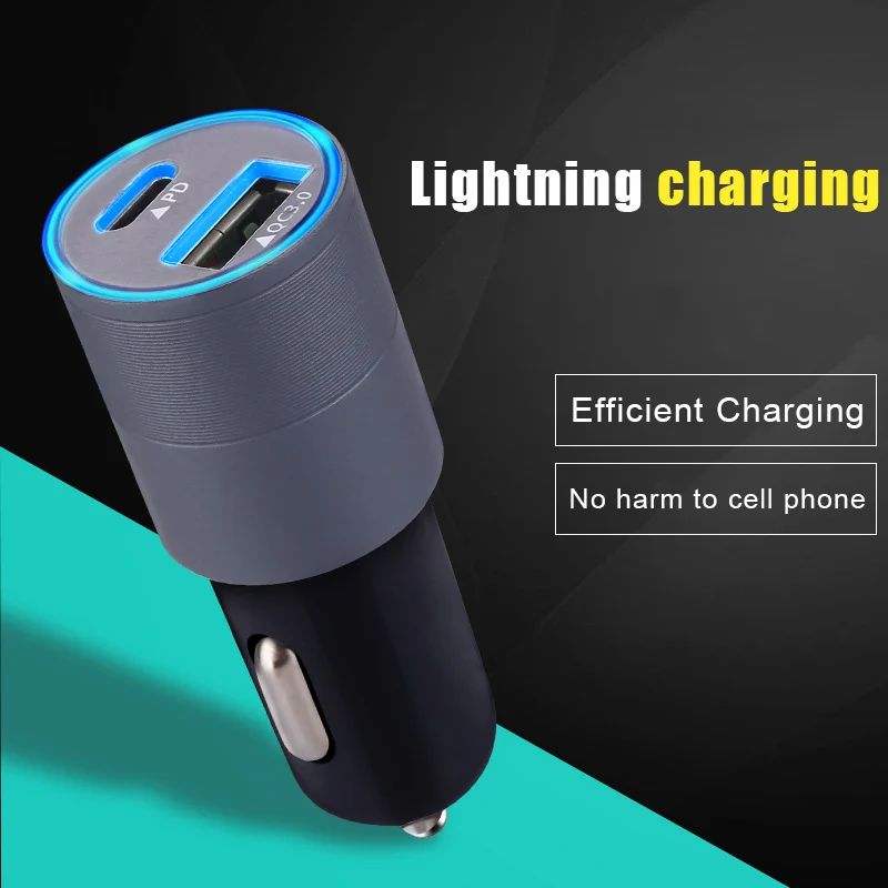 Быстрая, USB Автомобильное зарядное устройство с быстрой зарядкой прикуривателя UY8