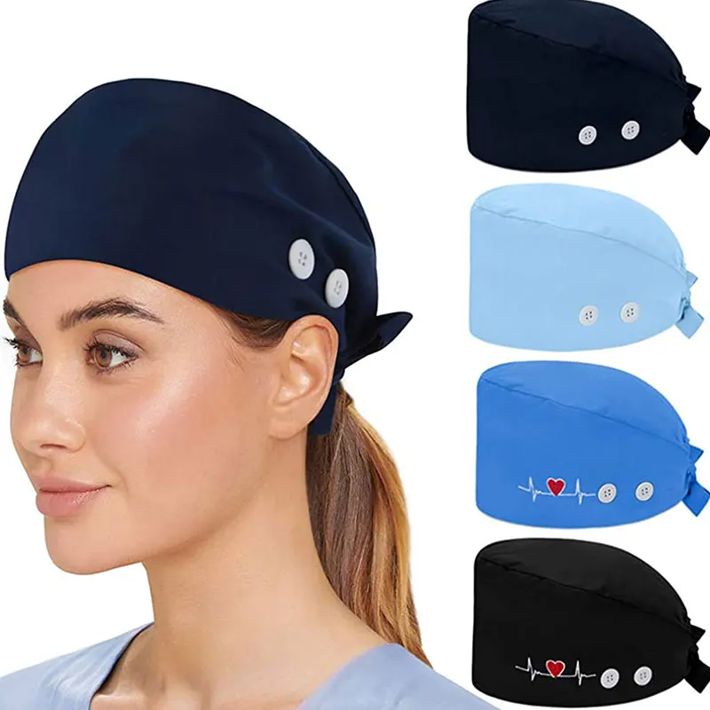 Solid Color Medical Scrub Hat Hospital Doctor Work Caps Health Worker Scrub Cap Pet clinic nurse Beautician nursing scrubs hat best beanies for men