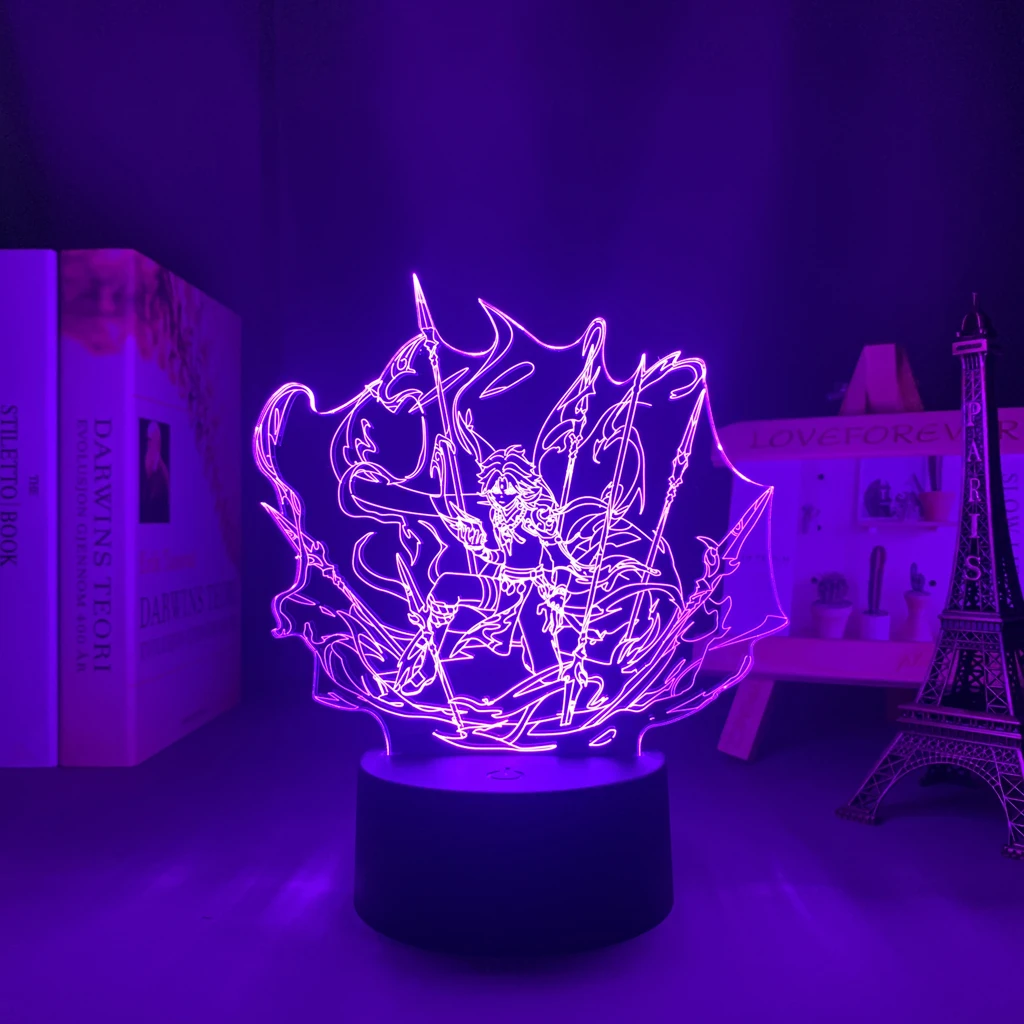 

3d Led Night Light Lamp Genshin Impact Xiao Acrylic Led Lamp Game
