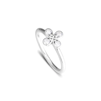 

GPY Ring Women Anel Feminino 925 Jewelry Sterling Silver Anillos Mujer Wedding Engagement Bagues Four-Petal Flower Rings
