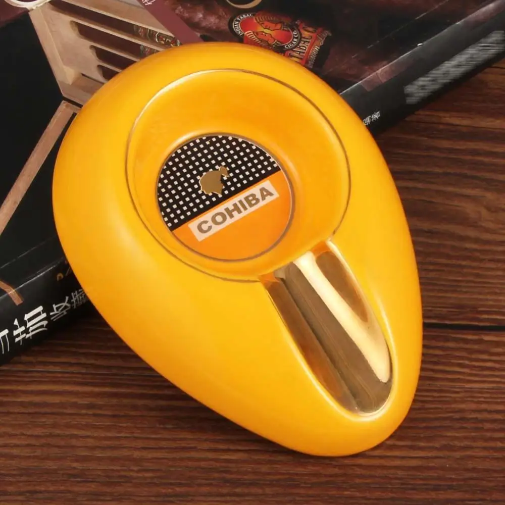 

COHIBA Pocket Smoke Ashtray Outdoor Portable Cigar Ashtray Home Ceramic Ash Tray Luxury Table Cenicero Cigars Accessory