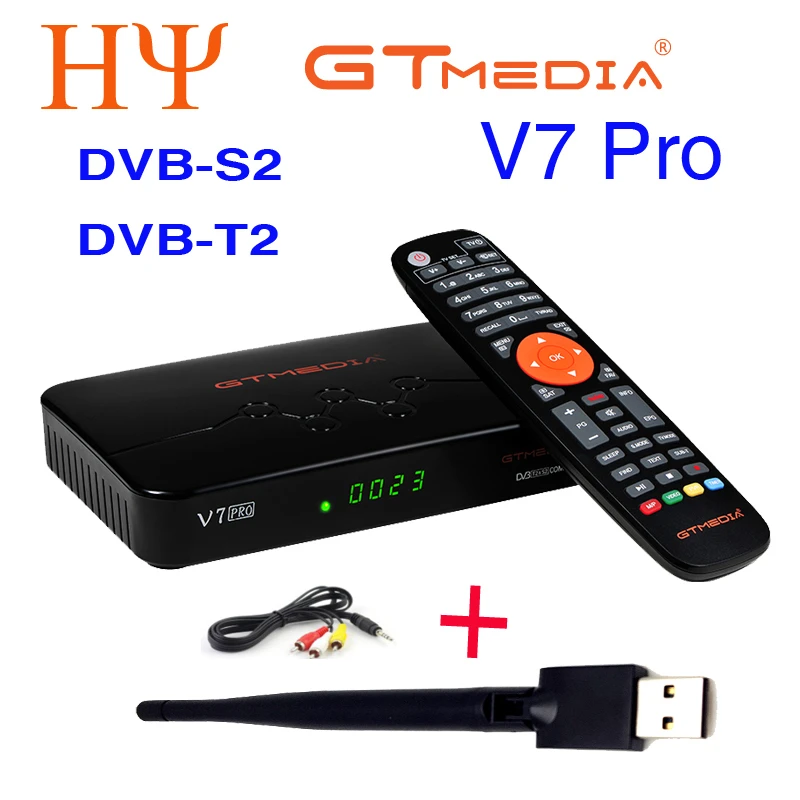 Soporte 5W/_FranSat//Albertis//Tivusat GT MEDIA V7 Pro Decodificador Satelite Terrestre Receptor Digital TV Sat CA Tarjeta Decodificador con USB WiFi Antena HEVC 10bit DVB-S//S2//S2X+T//T2 Biss Auto Roll