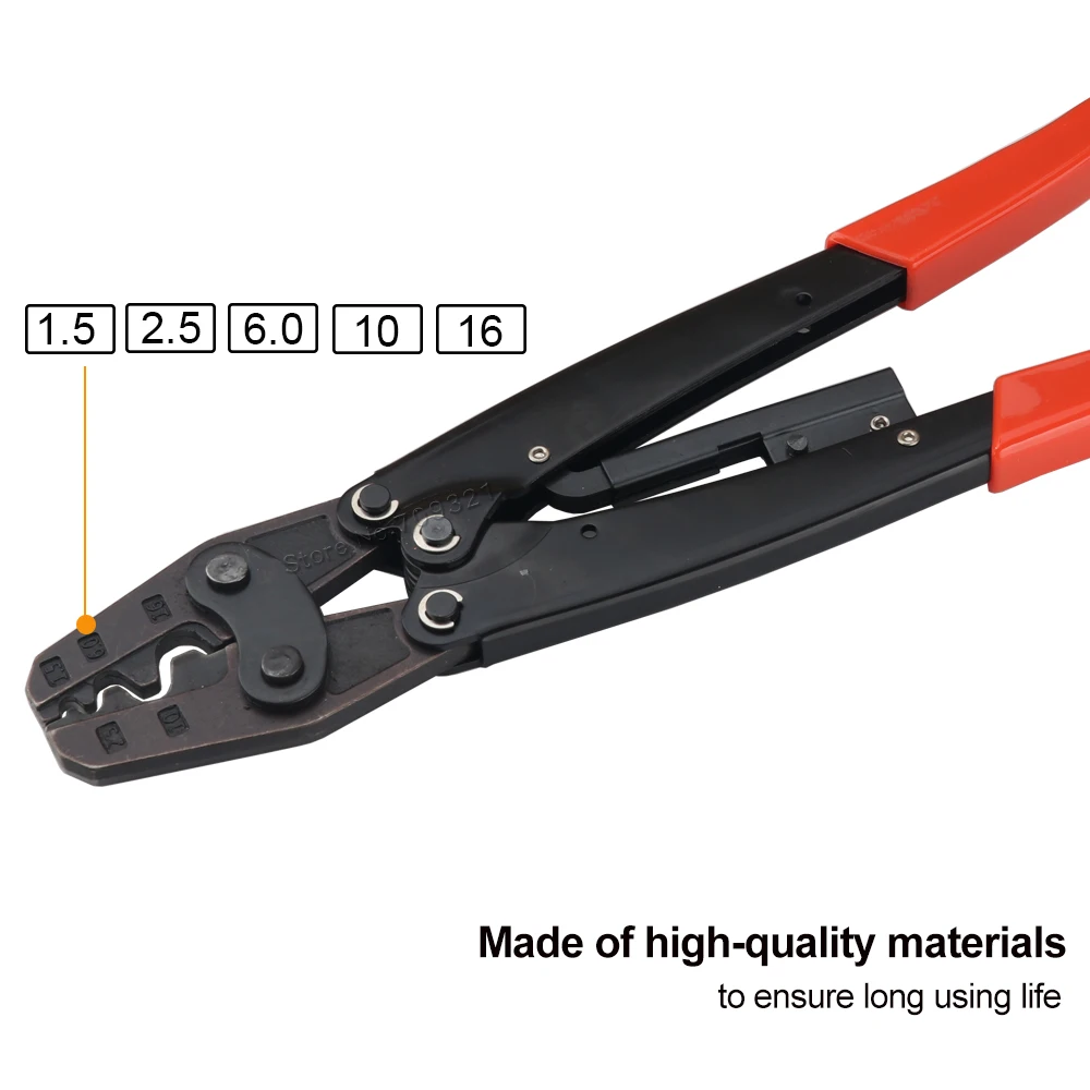 Non-insulated Terminals Crimping Pliers 0.5-38mm2 22-2AWG Bare Naked Connectors Cable Lugs Crimper Electric Crimping Hand Tools 5