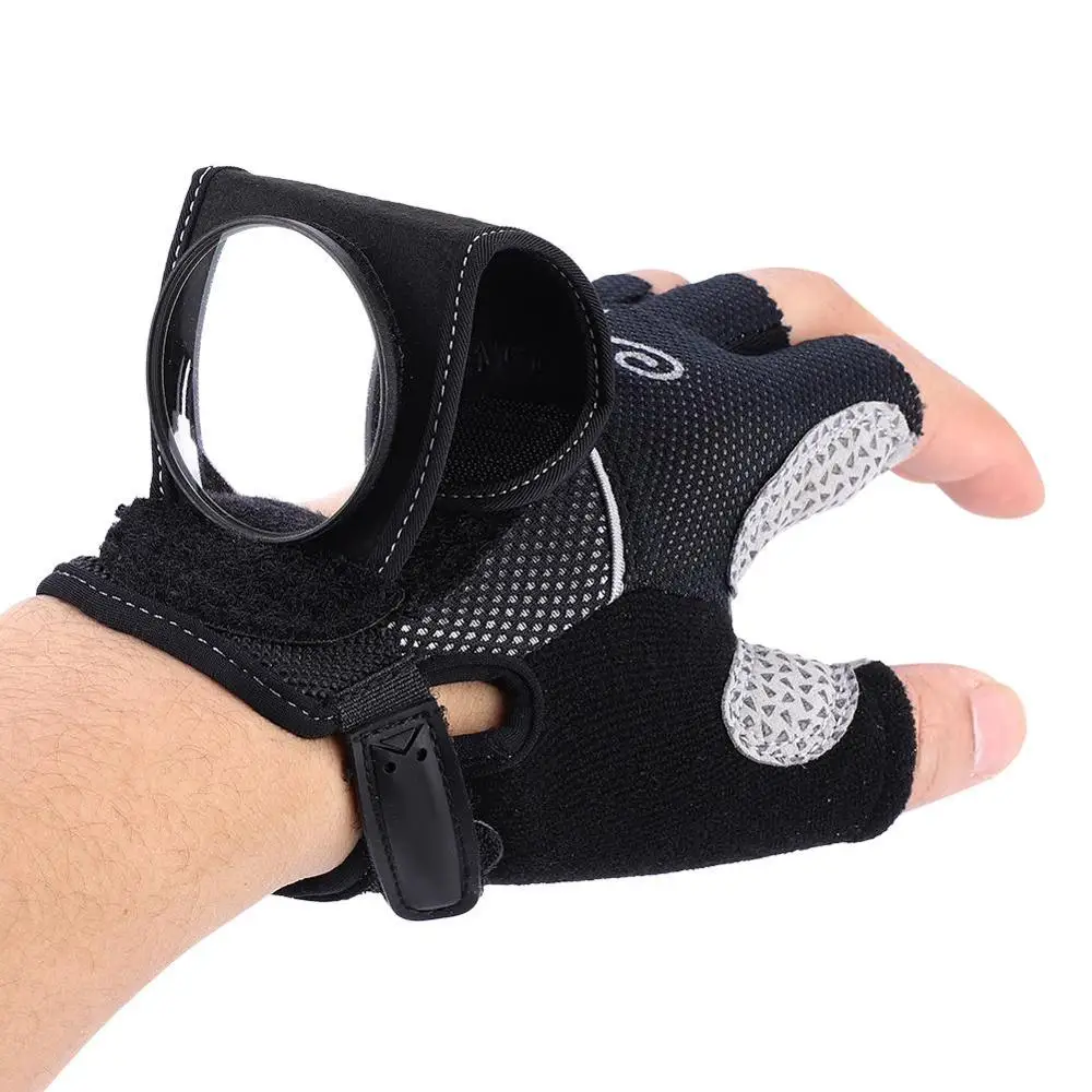

Men Half-finger Motorcycle Gloves with Safety Rear View Mirror MTB Bicycle Gloves Breathable Mesh Cycling Equipment