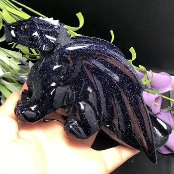 

New product!!!Natural Blue sands crystal carving dragon, cure household decoration