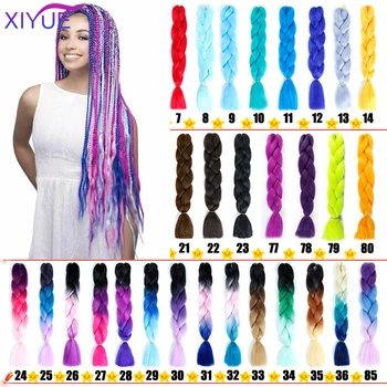 

Braiding Synthetic Hair Colorful Available 24Inch Crochet Blonde Hair Pony Tail For Women Extensions Jumbo Braids Hairstyles