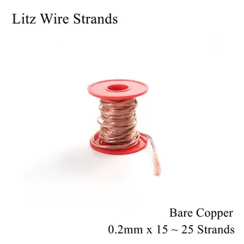 

0.2x15 0.2x16 0.2x20 0.2x25 Litz Wire Strand Enamelled Copper Litz Wire Strands Crystal Micro Mine Antenna Occ Cable 0.2mm 0.2