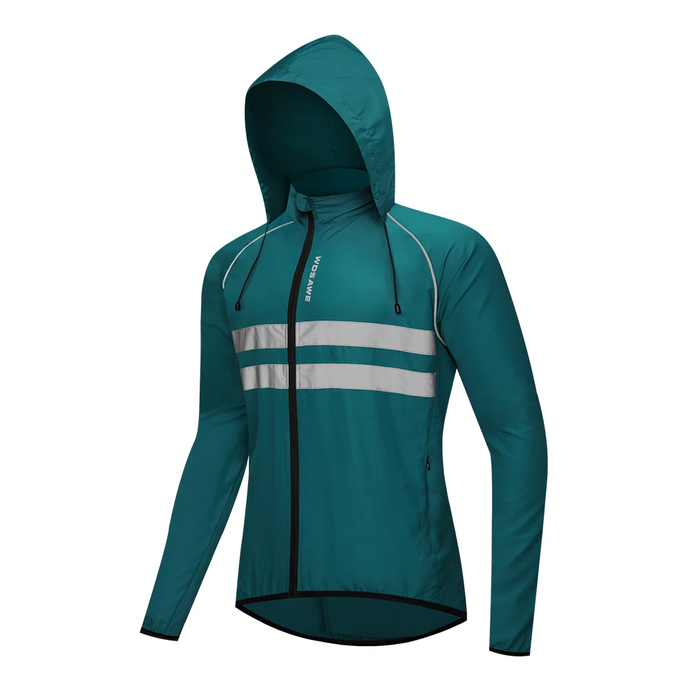 thumbnail image 1 of WOSAWE - Chaqueta cortavientos ultraligera para ciclismo, reflectante, para hombre, resistente al viento, para bicicleta de montaña, para correr, 1 of 5