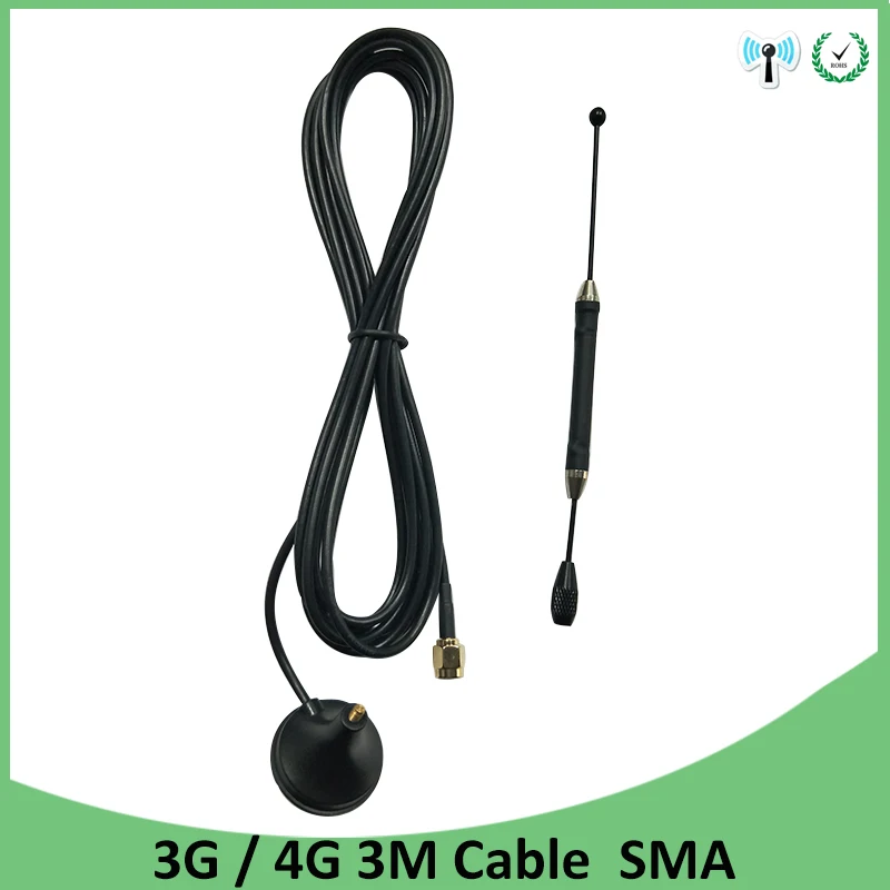Антенна 3G 4G LTE 10dbi SMA папа антенна 698-960/1700-2700 МГц IOT с магнитным основанием 3 м