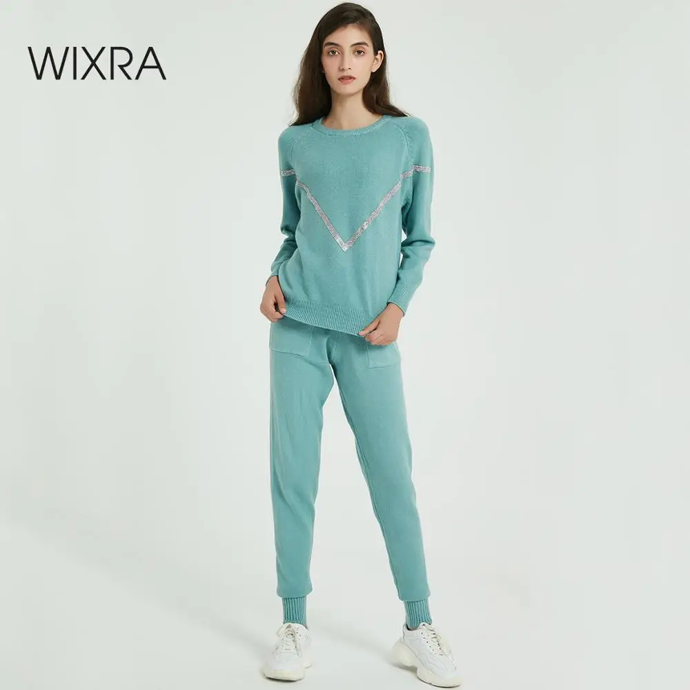 Женский свитер с круглым вырезом Wixra повседневный спортивный костюм из 2
