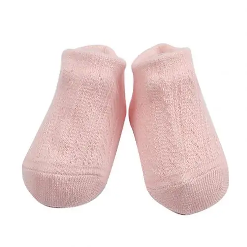 Pink S 1 пара носков для новорожденных, весенне-летние дышащие хлопковые короткие носки для новорожденных мальчиков и девочек 1-4 лет, новые носки - Цвет: Pink S