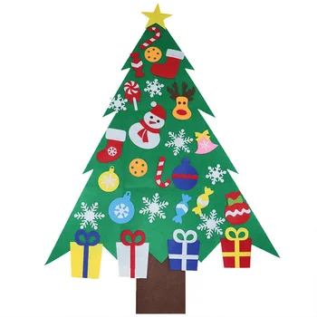 

Hot Kids DIY Felt Christmas Tree with Ornaments Children New Year Gifts for Christmas Tree Ornaments Door Wall Hanging Decoratio