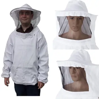

Protective Beekeeping Jacket Veil Smock Equipment Bee Keeping Hat Sleeve Suit