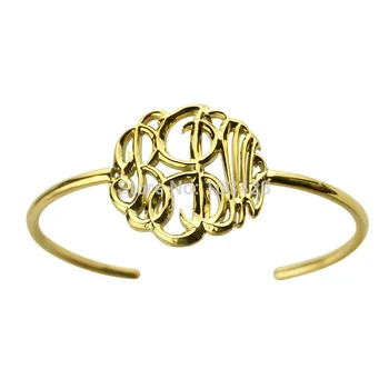

AILIN Personalized 3D Monogram Bracelet Gold Color Handcrafted 3D Initial Bracelet Name Pendant Bracelet Special 3D Jewelry