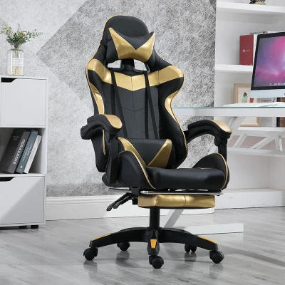 Solid footrest Gold Presale High Quality Boss Office Chair Ergonomic Computer Gaming Chair Internet Seat Household adjustable Reclining Lounge Chair - Цвет: Solid footrest Gold