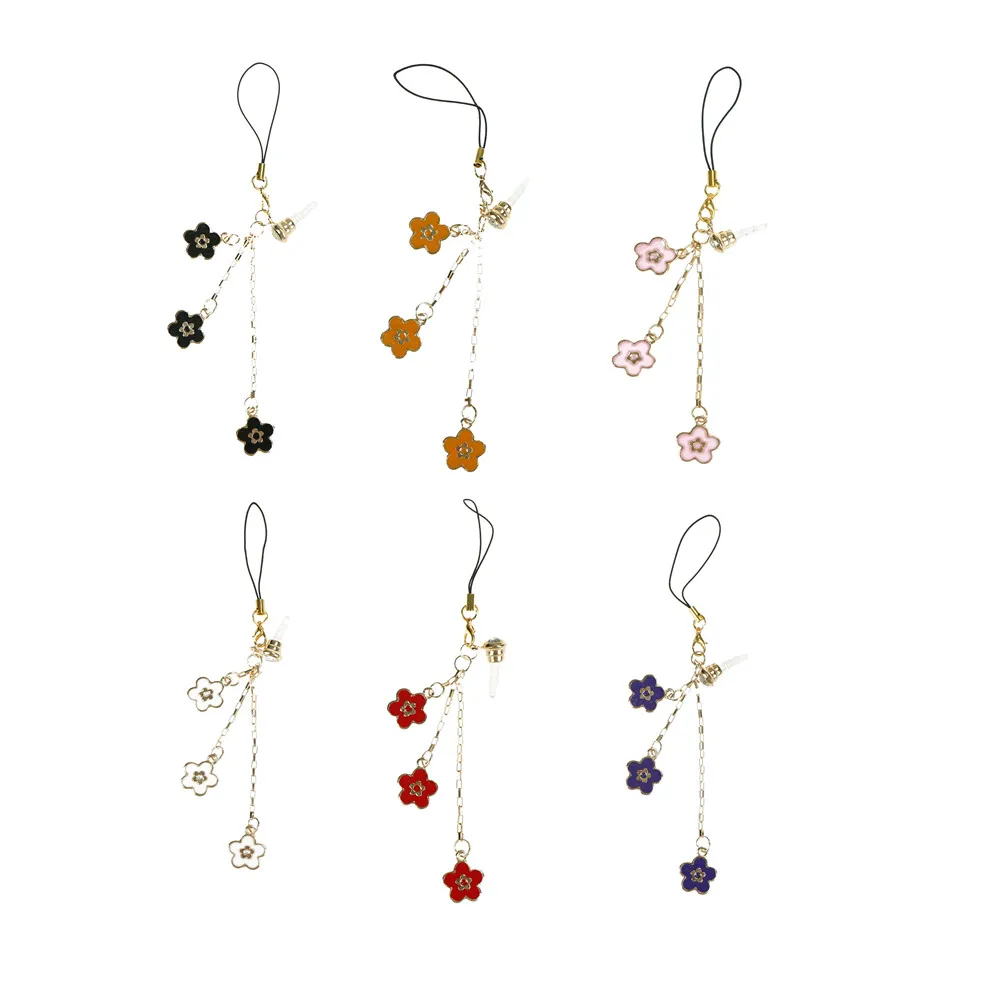 

Fashion Drip Three Flower Pendants Phone Dust Plug Dustproof Plugs Caps Cell Phone Accessories 3.5 mm Earphone Dust Plug