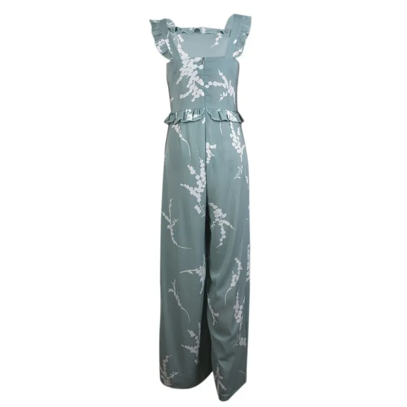 Слинг жилет Летний женский комбинезон сексуальный Холтер jumpsuitFashion гофрированные цельные брюки