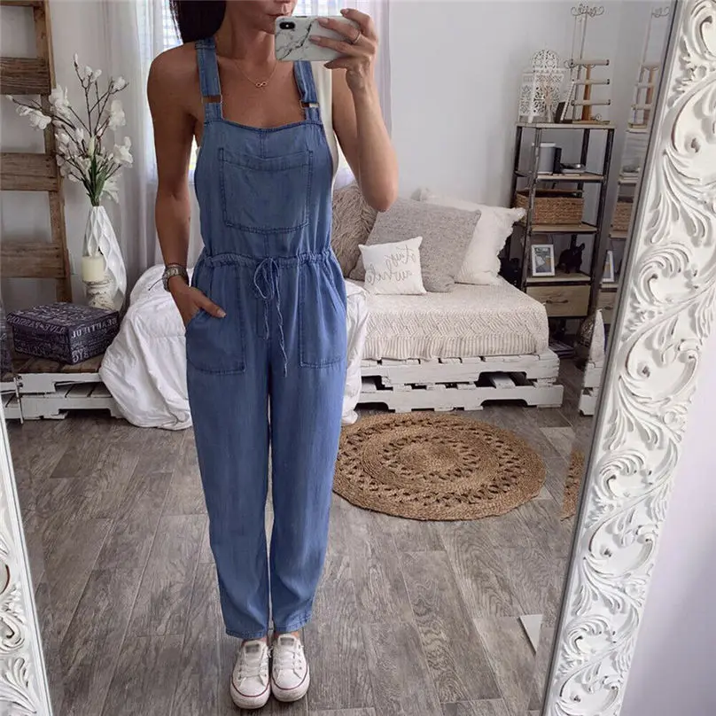 New Fashion Women One-Piece Sexy Jumpsuits Casual Overalls Denim Jeans Bib Trousers Rompers Women Long Pants 3S19 (6)