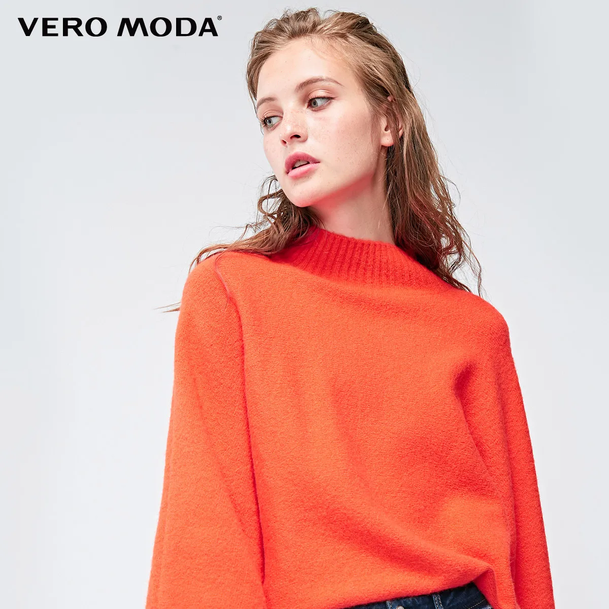 Vero Moda Women's Bat Sleeve Solid Color Knit Top Sweater | 318313513